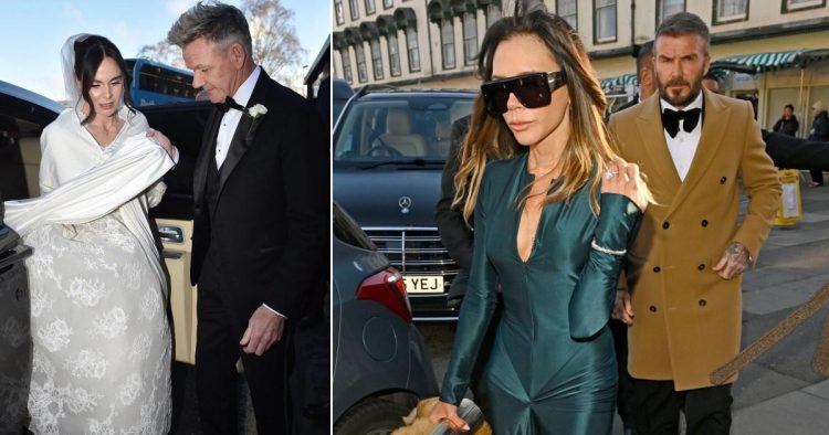 Beckhams arrive at Holly Ramsay and Adam Peaty wedding engulfed by family drama