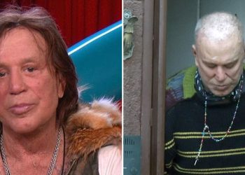 Mickey Rourke looks unrecognisable while ‘facing eviction over $60,000 of unpaid rent’